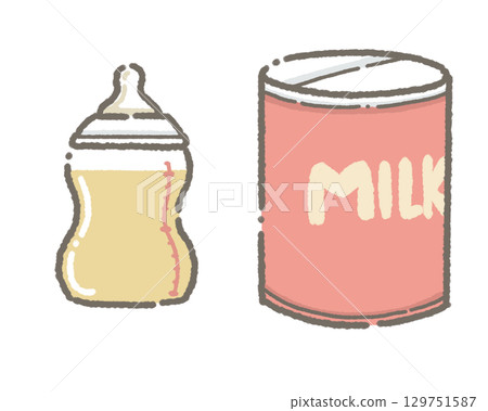 嬰兒牛奶插圖 129751587