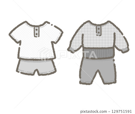 Baby pajamas illustration Baby pajamas illustration 129751591