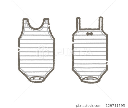 Illustration of a baby's summer romper Illustration of a baby's summer romper 129751595
