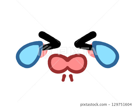 Crying yellow round face icon illustration material Crying yellow round face icon illustration material 129751604