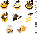 An illustration set of sweets perfect for Halloween. 129751641
