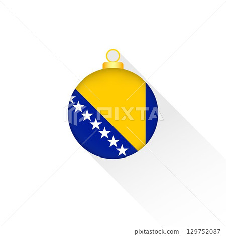 Bosnia and Herzegovina National Flag Christmas Decoration. 129752087