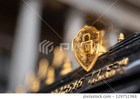 Secure Digital Banking Protection with Credit Card and Shield Symbol in Double Exposure Style Secure Digital Banking Protection with Credit Card and Shield Symbol in Double Exposure Style 129752368