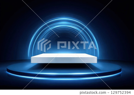 Geometric Perspective of a Speed Tunnel with Minimal Design and Dynamic Light Effects Geometric Perspective of a Speed Tunnel with Minimal Design and Dynamic Light Effects 129752394