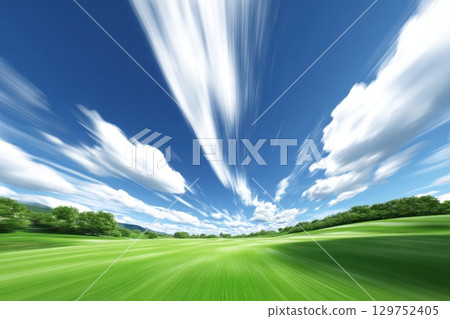Dynamic Timelapse of Abstract Sky and Landscape with Greenery and Dramatic Cloud Patterns Dynamic Timelapse of Abstract Sky and Landscape with Greenery and Dramatic Cloud Patterns 129752405