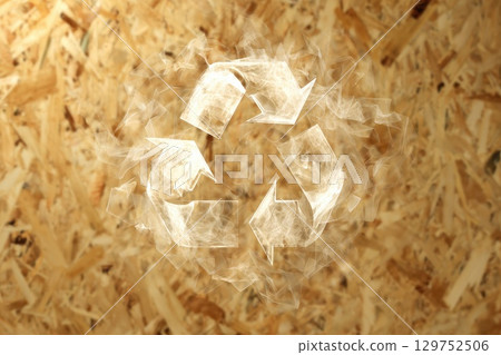 Abstract Composition of Rendered Recycled Item Fragments on a Clear Background Abstract Composition of Rendered Recycled Item Fragments on a Clear Background 129752506