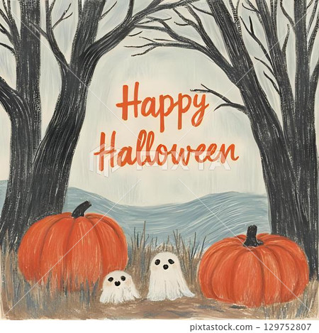 Halloween pumpkin illustration 129752807