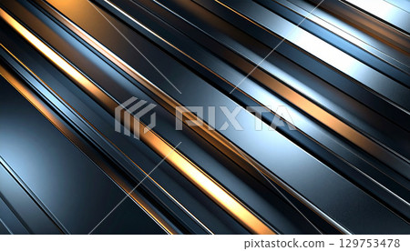 Blue and orange shiny metal lines 129753478