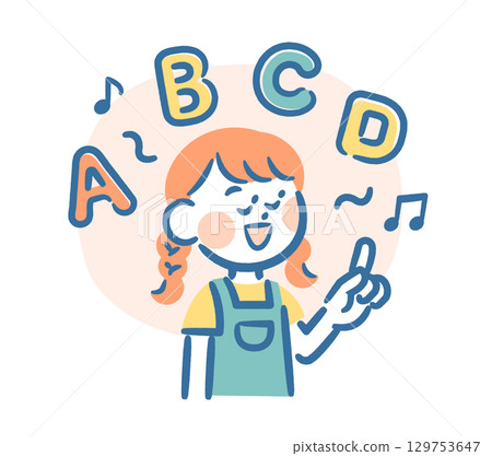 Girl singing English songs 129753647