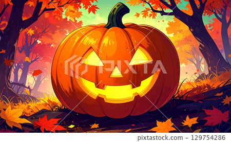 萬聖節南瓜燈動漫風格 129754286