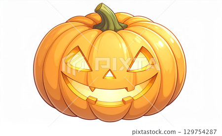 萬聖節南瓜燈動漫風格 萬聖節南瓜燈動漫風格 129754287