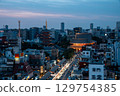 [東京]淺草寺和仲見世通的夜景 129754385