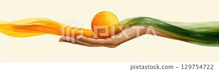 Vibrant Orange and White Flowers against a Bright Blue Sky Capturing Nature Beauty 129754722