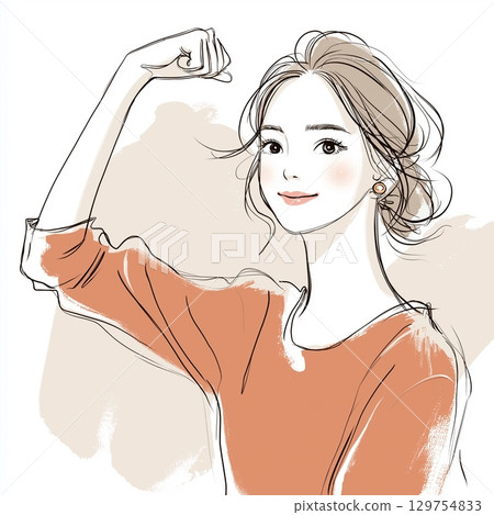 Hand-drawn illustration of a woman Hand-drawn illustration of a woman 129754833