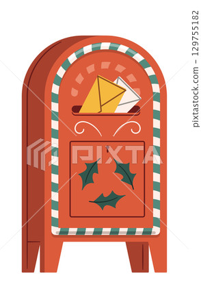 Steel Christmas mailbox with letters 129755182