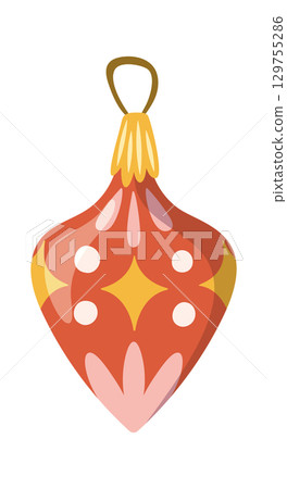 Red Christmas tree hanging ornament 129755286