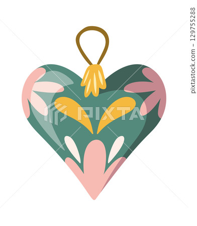 Christmas ornament heart shaped design Christmas ornament heart shaped design 129755288