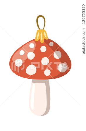 Mushroom hanging Christmas holiday ornament 129755330