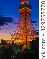 Tokyo Tower and the city at dusk, dyed in the sunset 129755770