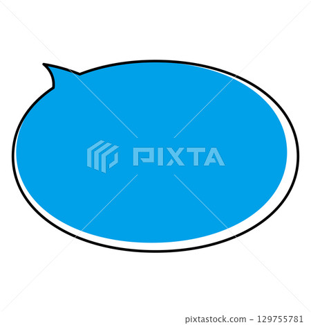 Simple speech bubble illustration, horizontal, oval 129755781