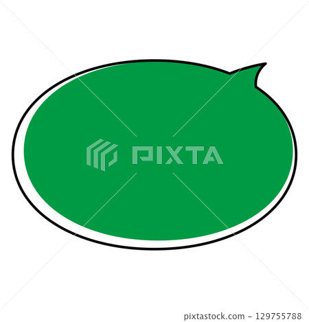 Simple speech bubble illustration, horizontal, oval 129755788
