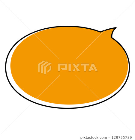 Simple speech bubble illustration, horizontal, oval 129755789