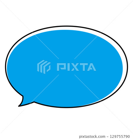 Simple speech bubble illustration, horizontal, oval Simple speech bubble illustration, horizontal, oval 129755790