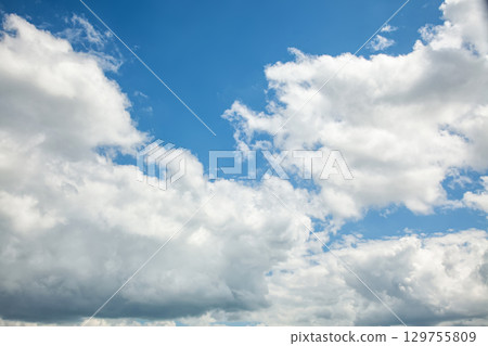 White clouds in the blue sky White clouds in the blue sky 129755809