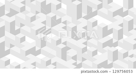 White background made of cubes and squares.Geometric lines.Abstract tech.Vector illustration. White background made of cubes and squares.Geometric lines.Abstract tech.Vector illustration. 129756053