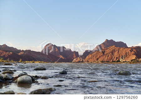 Sunset at the Tianshan Mysterious Grand Canyon, Xinjiang, China Sunset at the Tianshan Mysterious Grand Canyon, Xinjiang, China 129756260