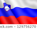Slovenia waving flag 3d illustration 129756270