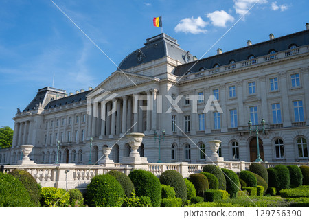 The Belgian Royal Palace on a clear day / Brussels, Belgium The Belgian Royal Palace on a clear day / Brussels, Belgium 129756390