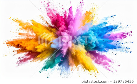 The moment the colorful powder exploded The moment the colorful powder exploded 129756436