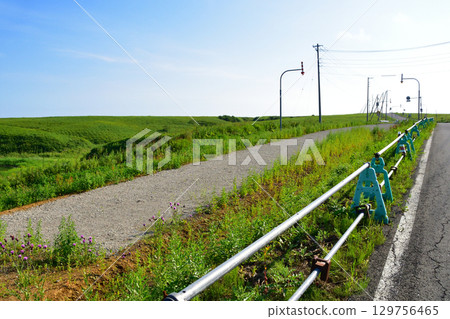Scenery from Kyoryō Bridge to Sankotan Bridge on Route 35 in Nemuro City, Hokkaido 129756465