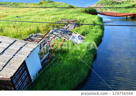 Scenery from Sankotan Bridge to Nokkamap Bridge on Route 35 in Nemuro City, Hokkaido 129756584