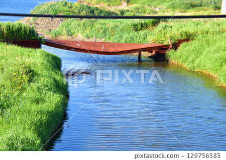 Scenery from Sankotan Bridge to Nokkamap Bridge on Route 35 in Nemuro City, Hokkaido 129756585