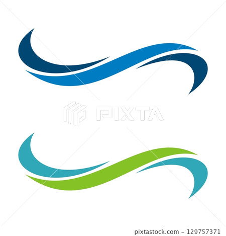 Wave Swoosh Logo Template Illustration Design. Vector EPS 10. Wave Swoosh Logo Template Illustration Design. Vector EPS 10. 129757371