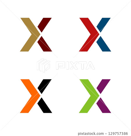 Set X Letter Logo Template Illustration Design. Vector EPS 10. 129757386