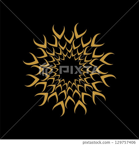 Ornamental Gold Flower Logo Template Illustration Design. Vector EPS 10. 129757406