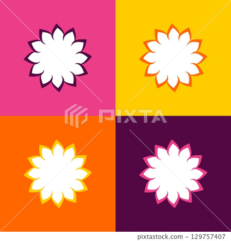 Simple Flower Pattern Logo Template Illustration Design. Vector EPS 10. 129757407
