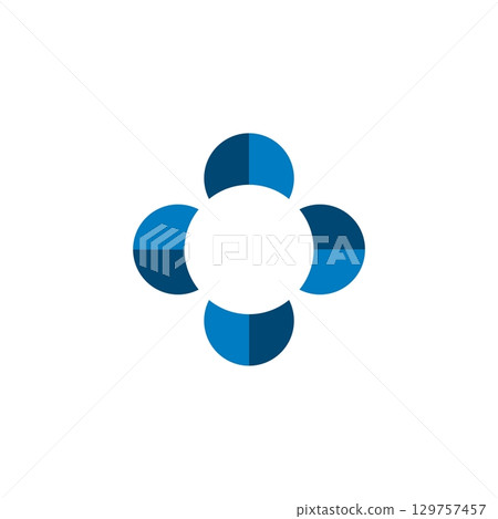 Blue Petal Star Illustration Design. Vector EPS 10. Blue Petal Star Illustration Design. Vector EPS 10. 129757457