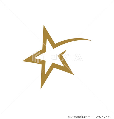 Falling Gold Star Logo Template Illustration Design. Vector EPS 10. Falling Gold Star Logo Template Illustration Design. Vector EPS 10. 129757550