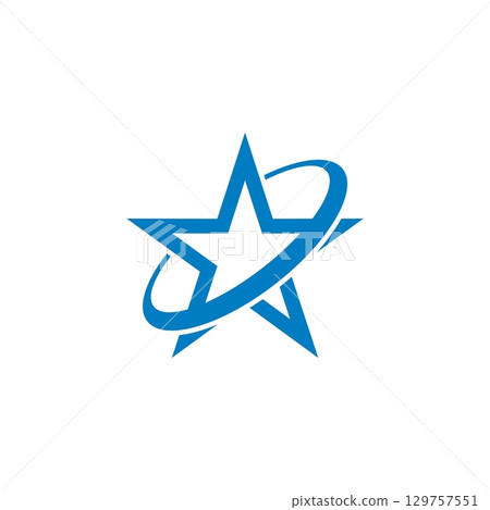 Blue Star and Ring around Logo Template Illustration Design. Vector EPS 10. Blue Star and Ring around Logo Template Illustration Design. Vector EPS 10. 129757551