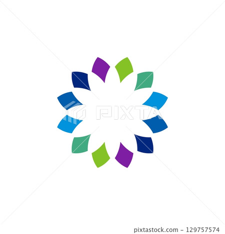 Colorful Flower Decoration Vector Logo Template Illustration Design 129757574