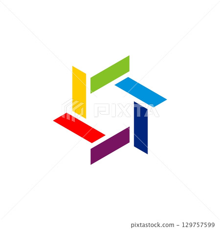Colorful Hexagon Ornamental Logo Template Illustration Design. Vector EPS 10. Colorful Hexagon Ornamental Logo Template Illustration Design. Vector EPS 10. 129757599
