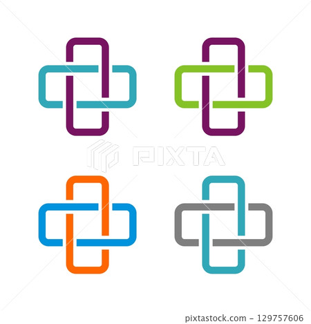set Cross Health care Logo Template Illustration Design. Vector EPS 10. set Cross Health care Logo Template Illustration Design. Vector EPS 10. 129757606