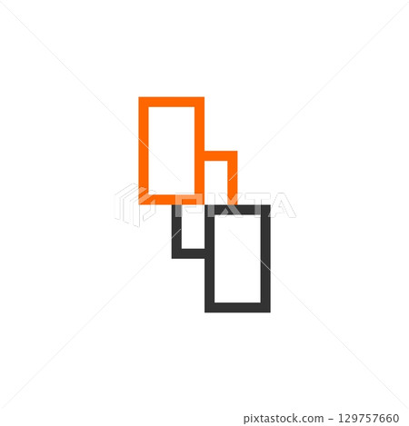 Square Box Line Logo Template Illustration Design. Vector EPS 10. 129757660