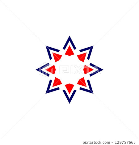Red Star Ornamental Logo Template Illustration Design. Vector EPS 10. 129757663