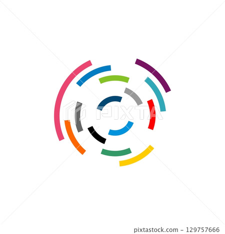 Colorful Swirl and Whirlpool Line Logo Template Illustration Design. Vector EPS 10. 129757666