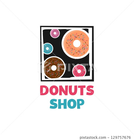 Donuts Logo Template Illustration Design. Vector EPS 10. 129757676